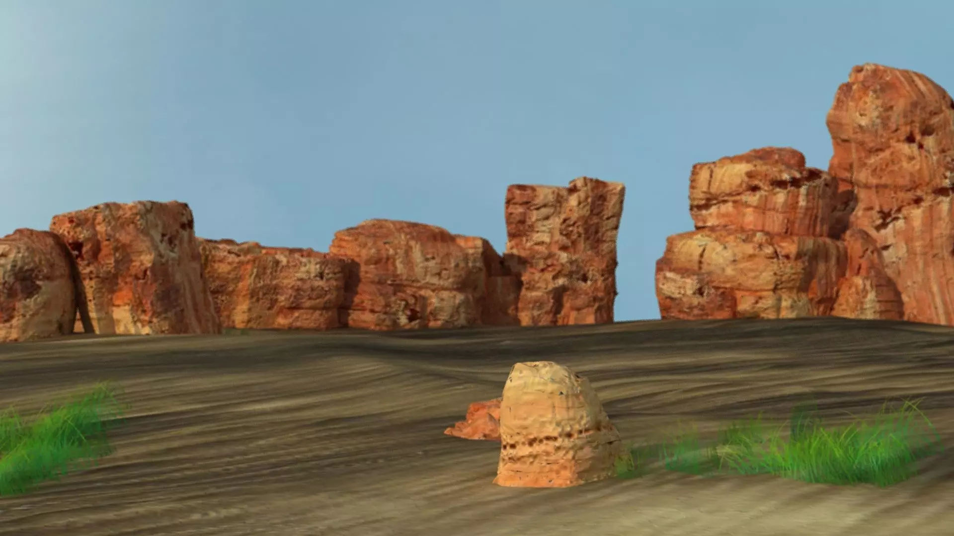 Sand Grass Dune desert landscape sahara wilderness area 3D model_0