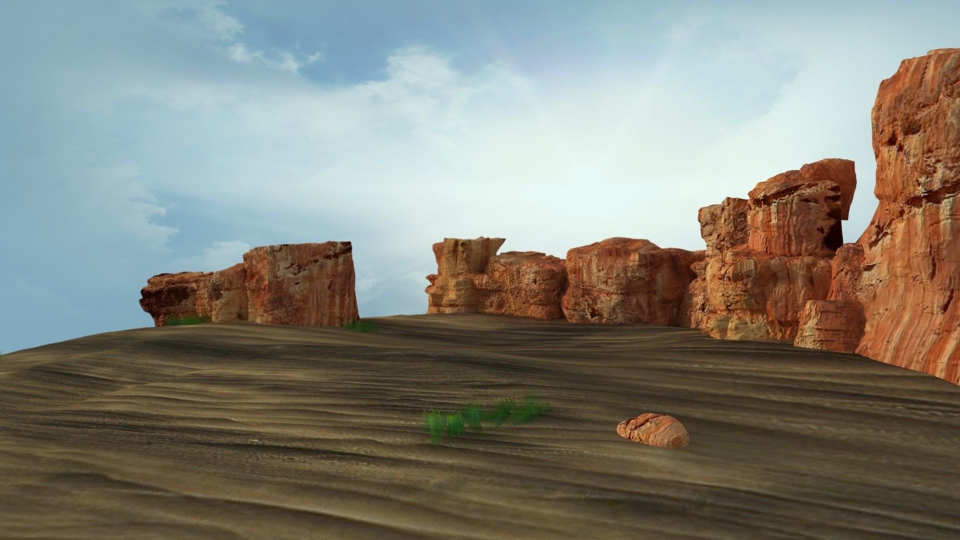 Sand Grass Dune desert landscape sahara wilderness area 3D model_3