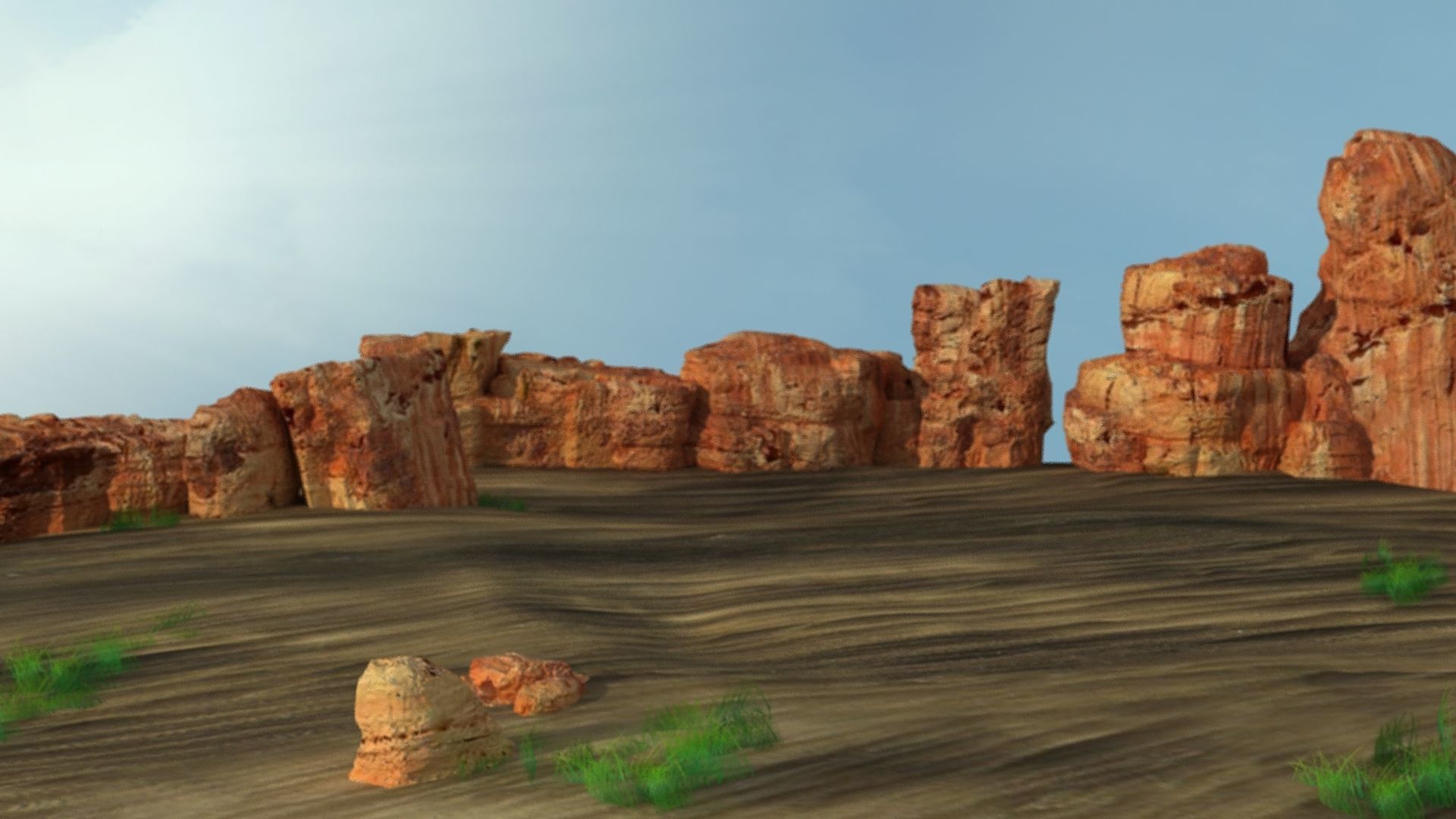 Sand Grass Dune desert landscape sahara wilderness area 3D model_1