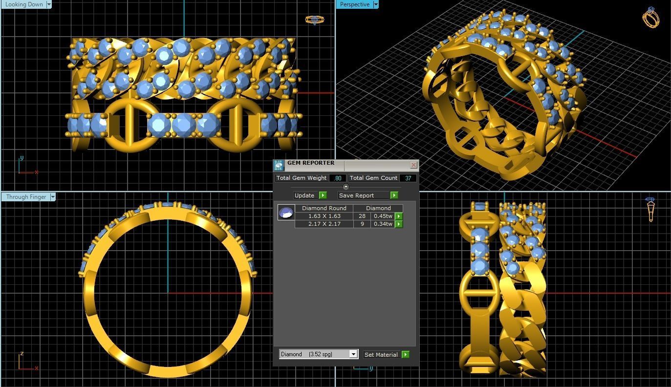 Diamond ring 3D print model_1