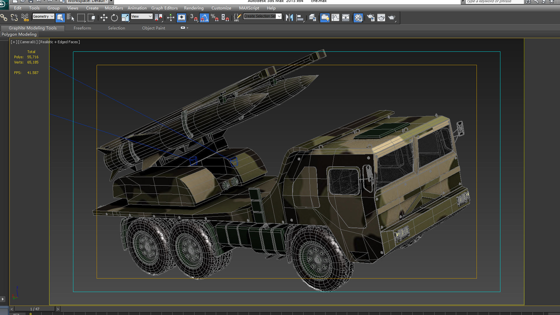 Missile launch vehicles anti-aircraft  forces 3D model_5