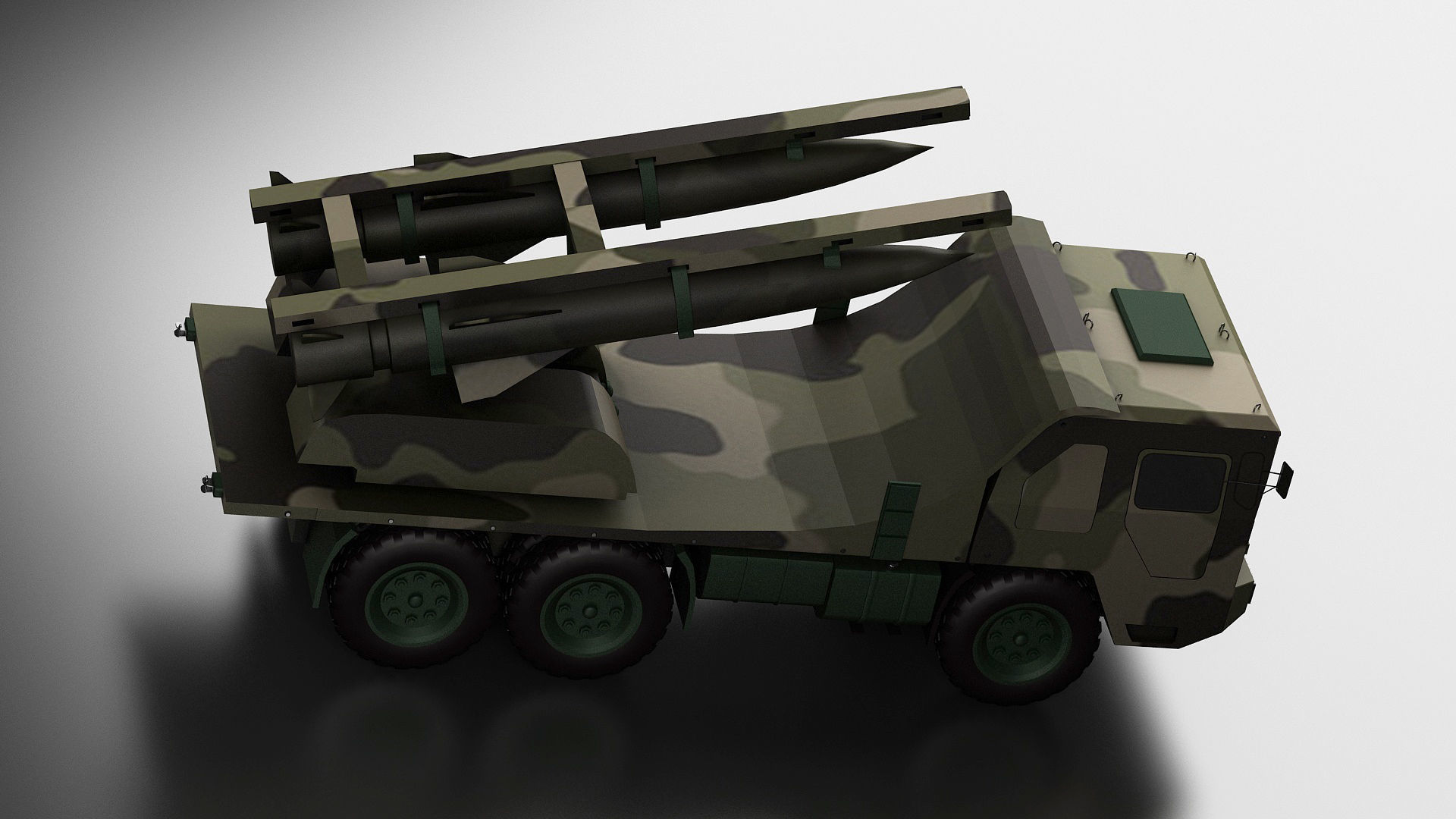 Missile launch vehicles anti-aircraft  forces 3D model_3