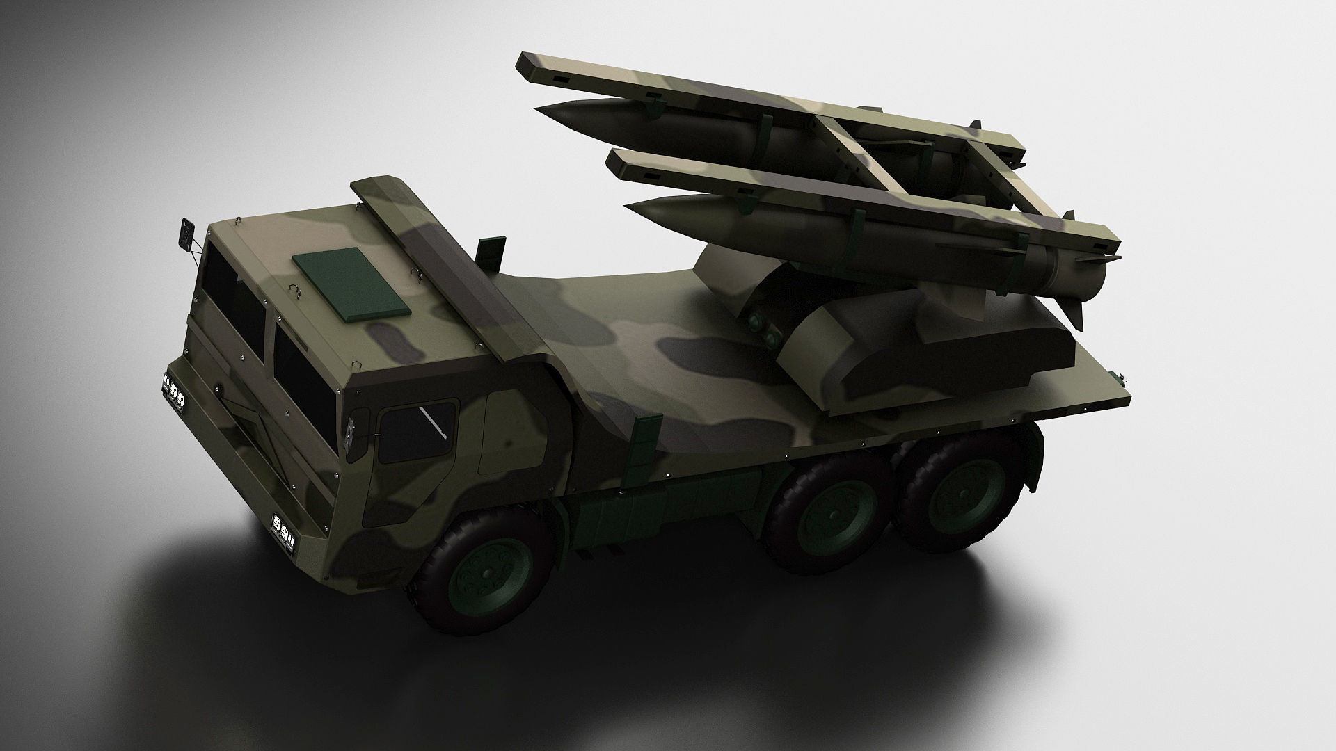Missile launch vehicles anti-aircraft  forces 3D model_4