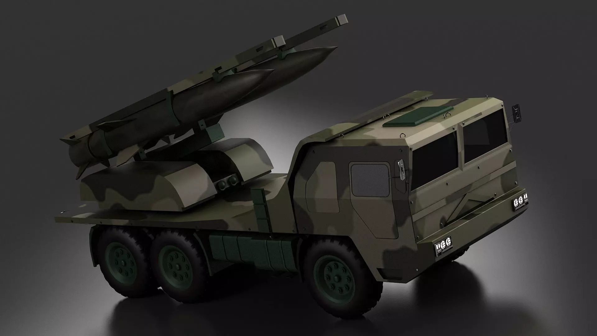 Missile launch vehicles anti-aircraft  forces 3D model_0