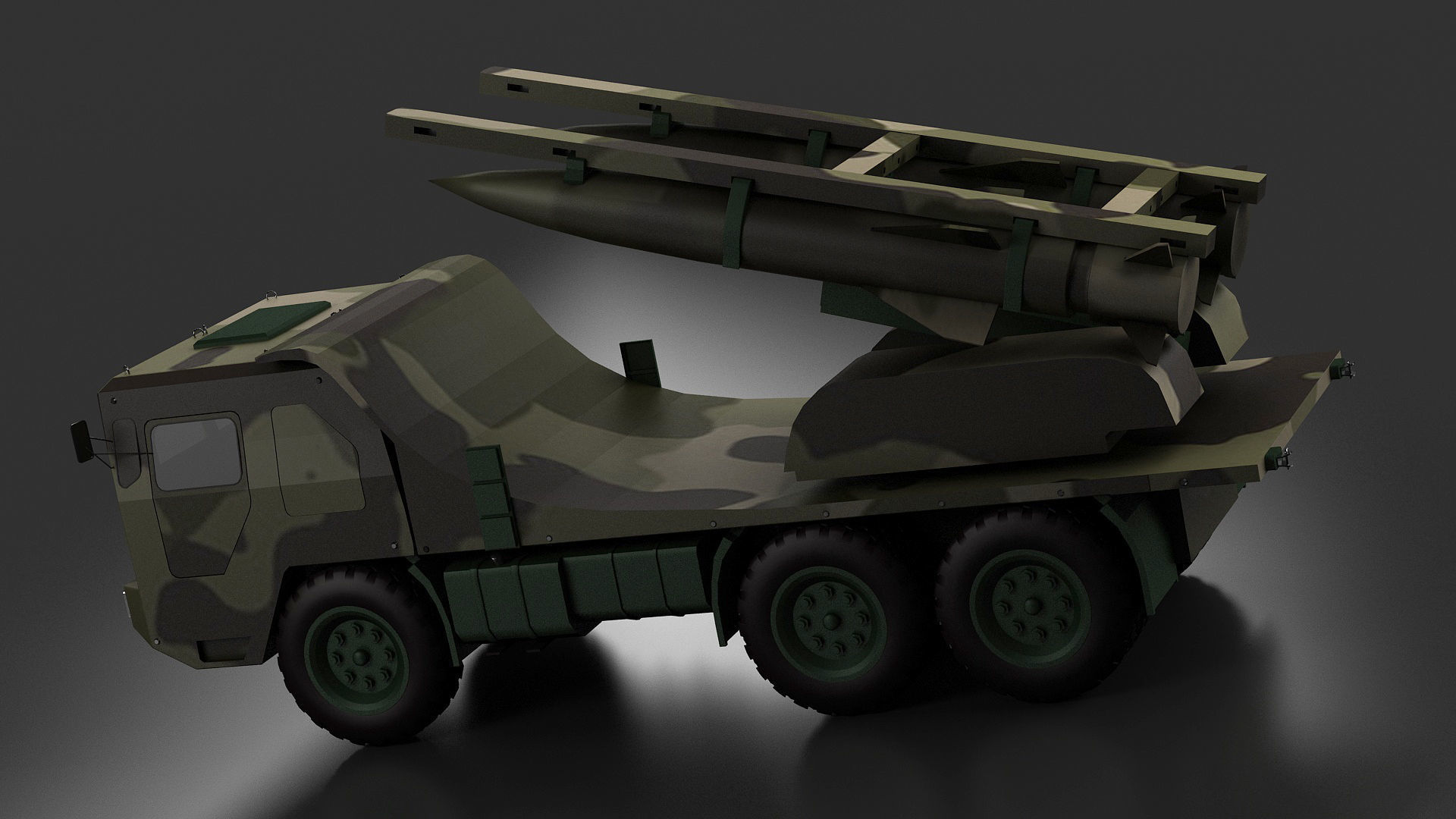 Missile launch vehicles anti-aircraft  forces 3D model_1