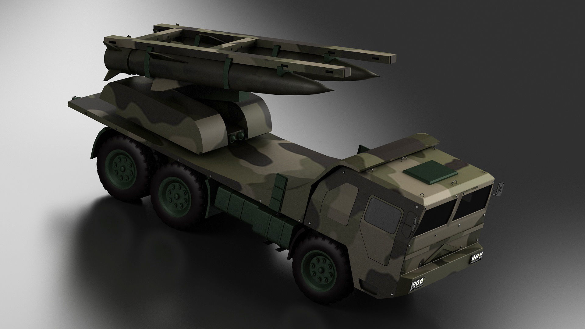 Missile launch vehicles anti-aircraft  forces 3D model_2