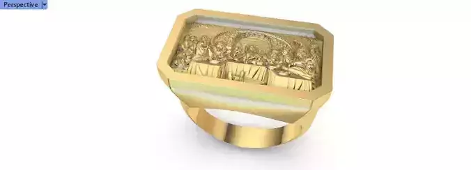 Last Supper Jesus Christ Signet HOLLOW SOLID RINGS