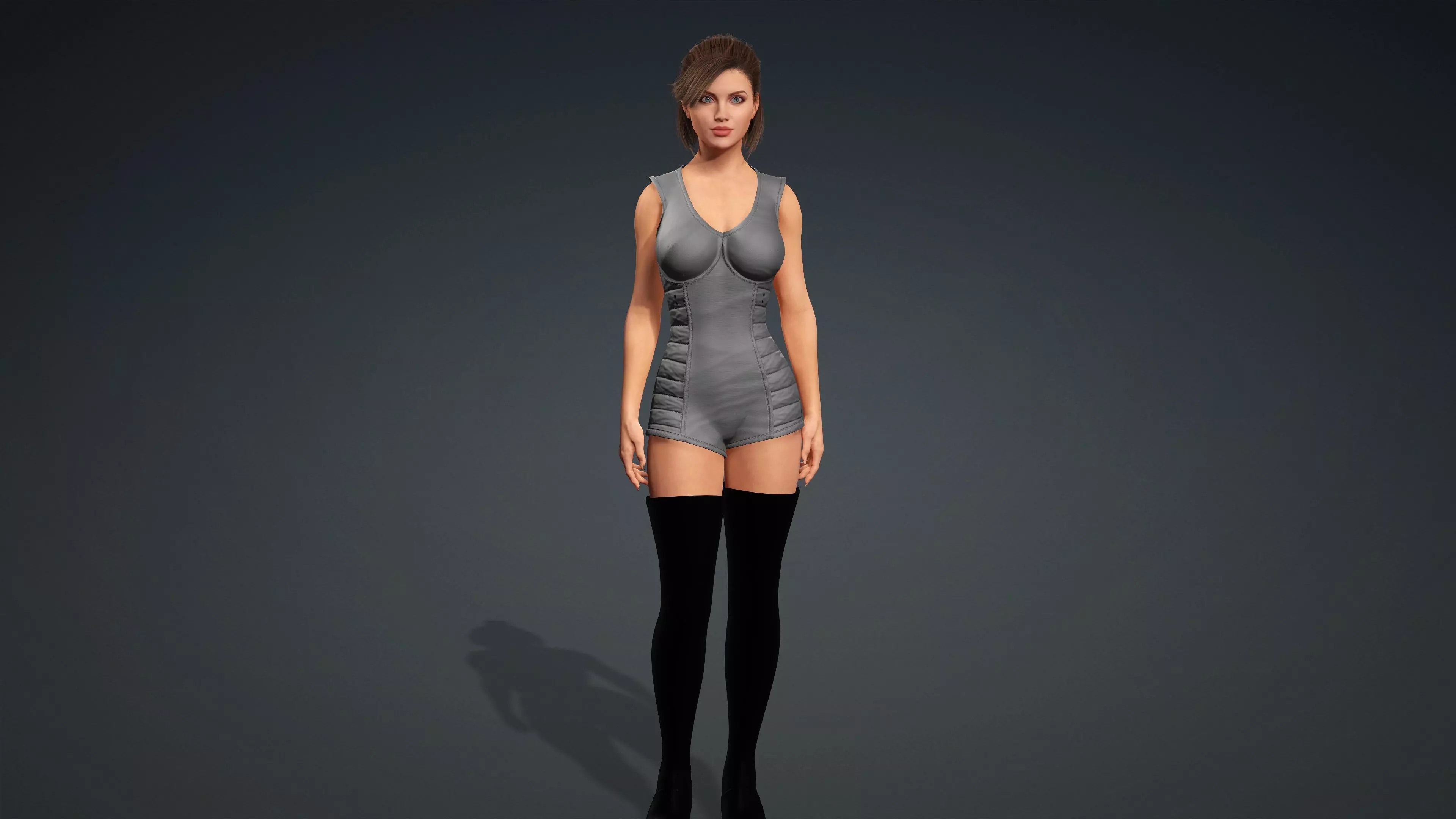 Sexy Character - Fully Rigged 3D model Low-poly 3D model_0