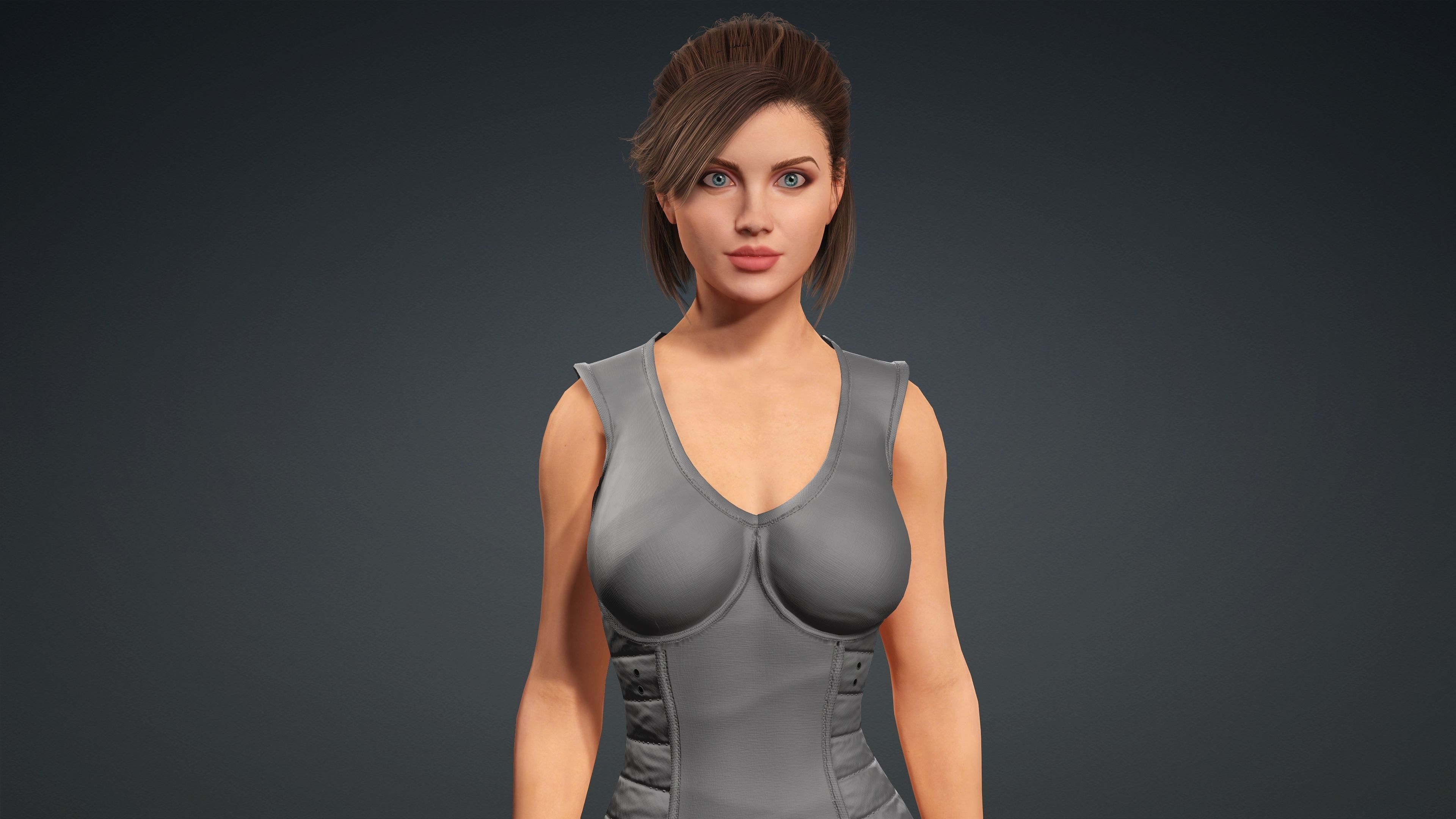 Sexy Character - Fully Rigged 3D model Low-poly 3D model_2