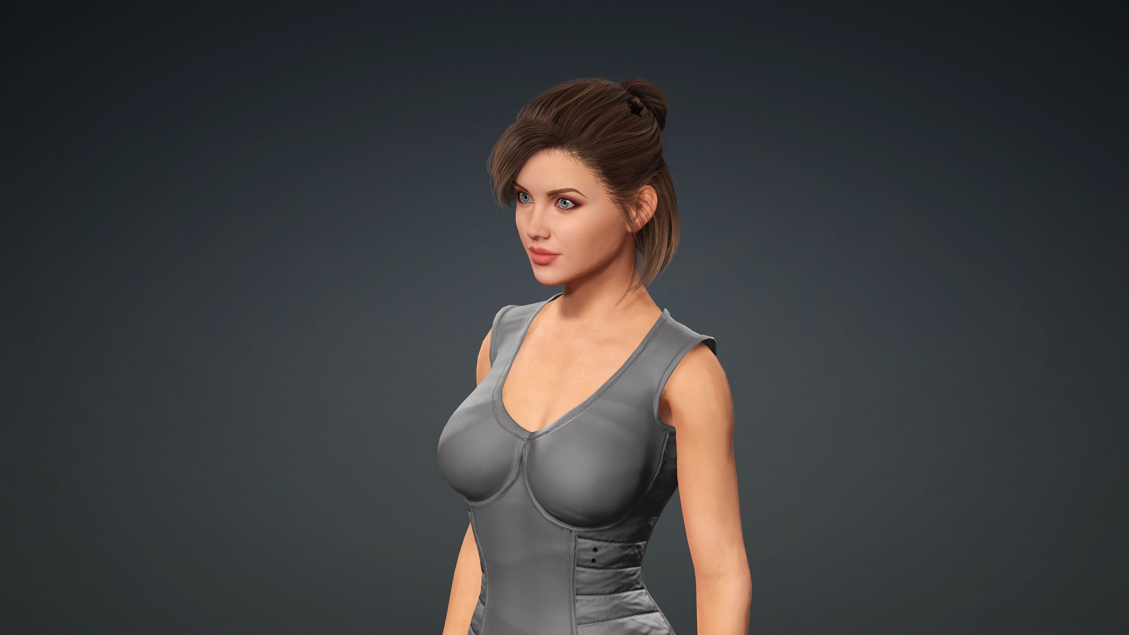 Sexy Character - Fully Rigged 3D model Low-poly 3D model_4