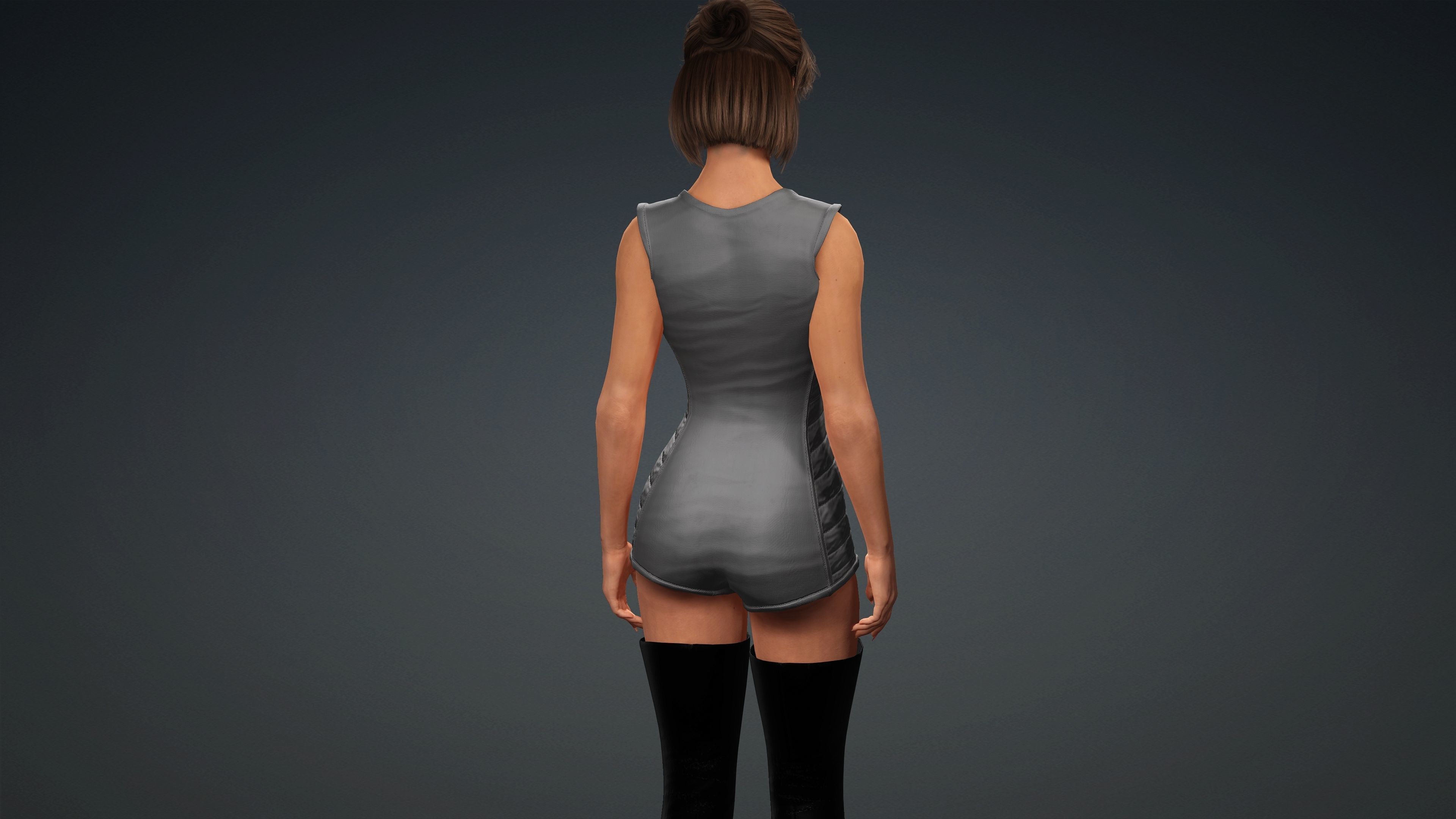 Sexy Character - Fully Rigged 3D model Low-poly 3D model_1