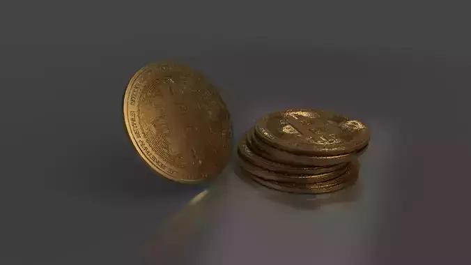 coin cartoon bitcoin prop game logo symbol metall money