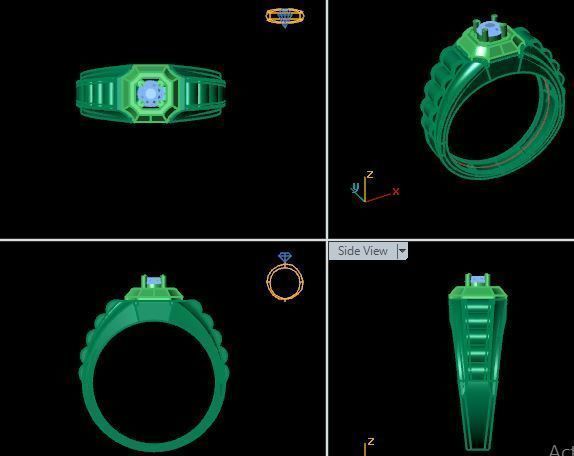 man ring 3D print model_13
