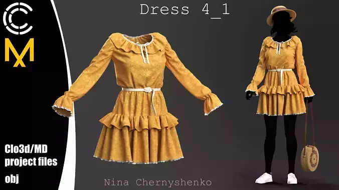 Dess 4-1 - Marvelous Designer project and OBJ