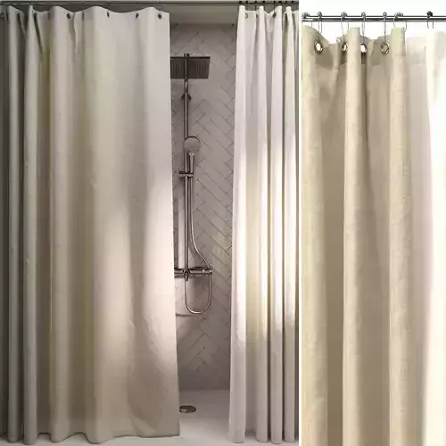ZARA HOME Linen shower curtains Set