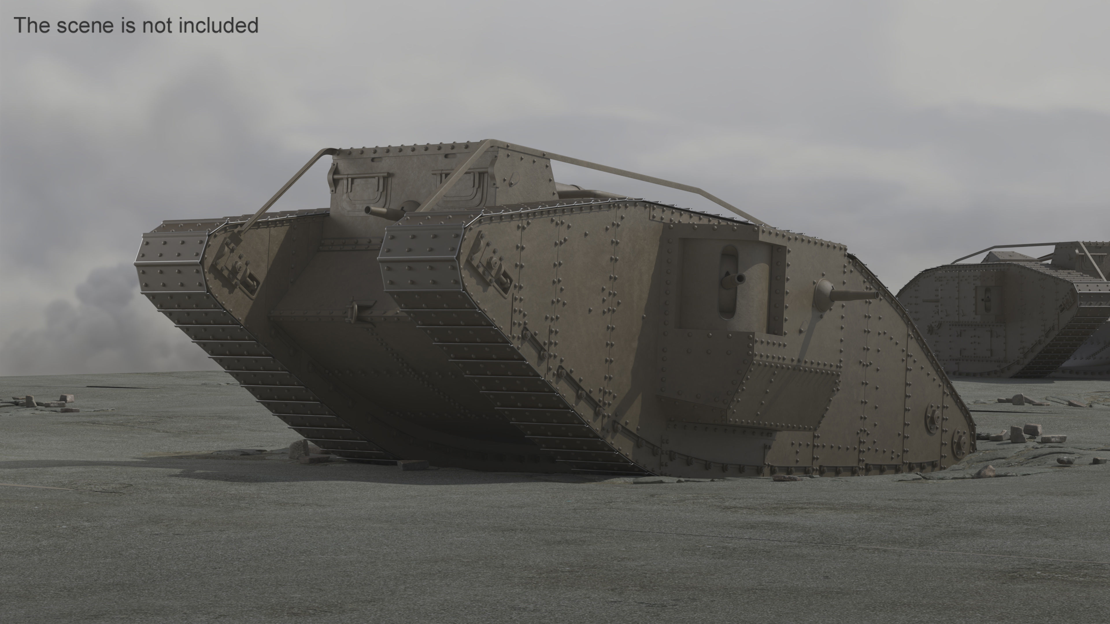 Tank MK 4 Male Rigged 3D model