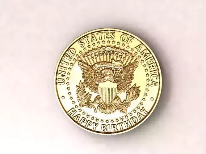 Coin USA liberty happy birthday 3D print model