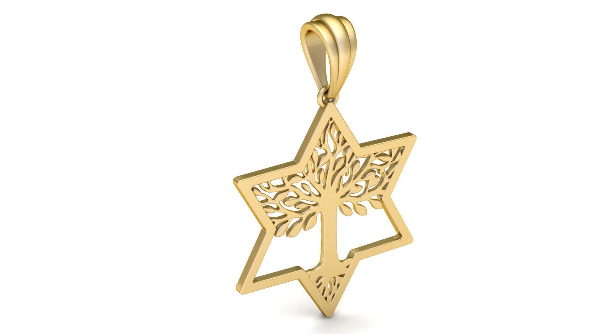Tree of Life Star of David Pendant 30 mm 3D print model_5