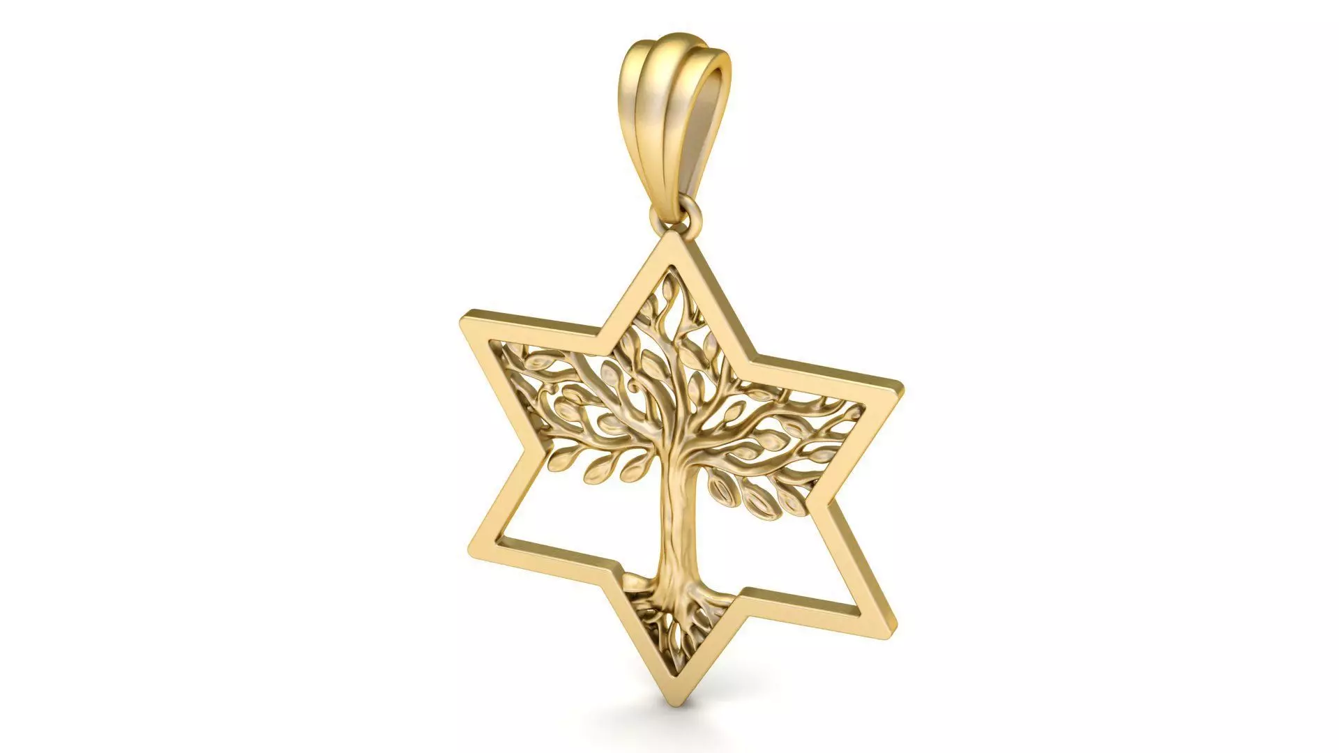 Tree of Life Star of David Pendant 30 mm 3D print model_0
