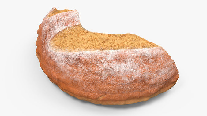 Broken Half Round Bread 3D model 6