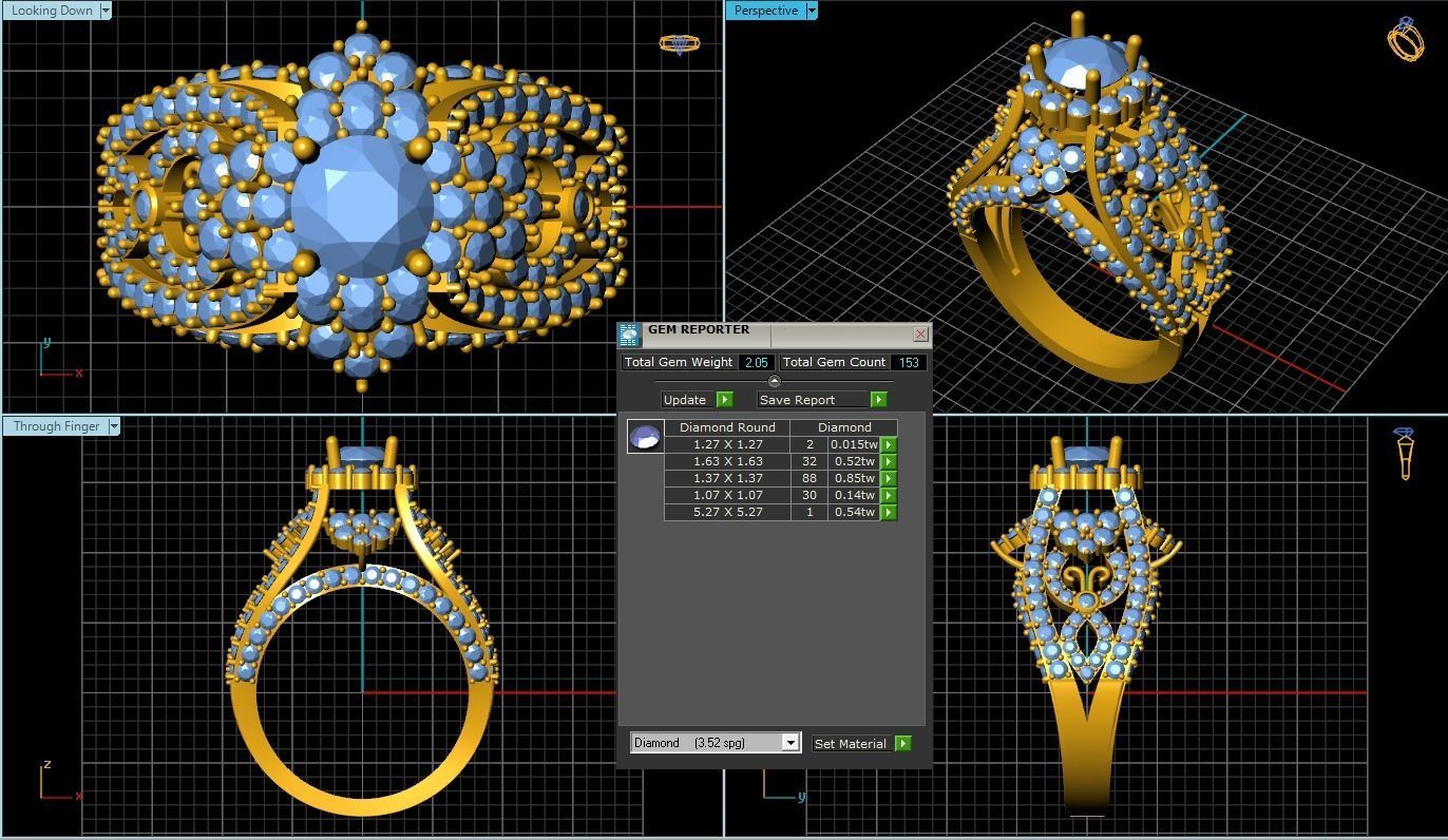 Diamond ring 3D print model_1