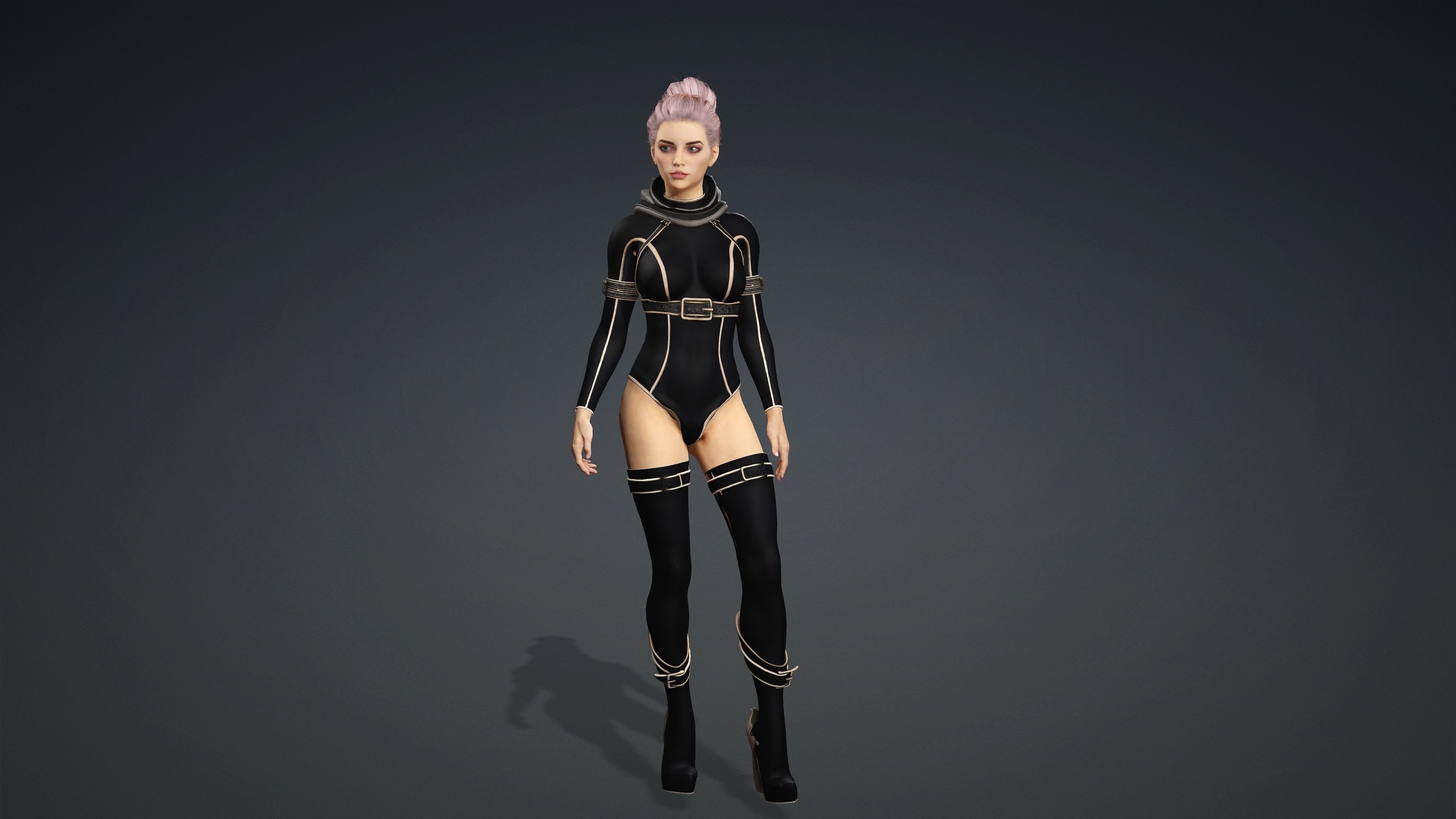 Sexy Character - Fully Rigged 3D model Low-poly 3D model_4