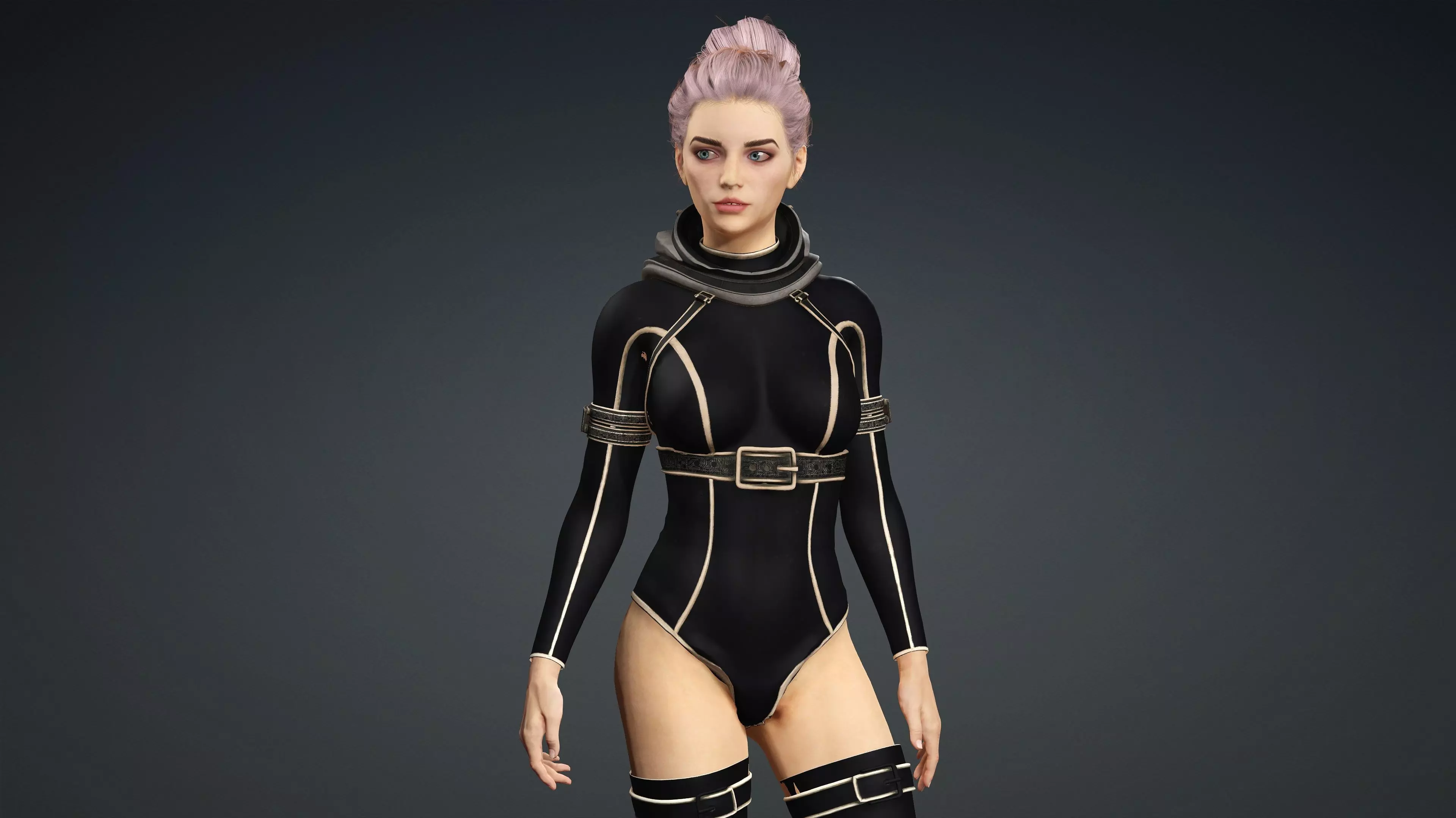 Sexy Character - Fully Rigged 3D model Low-poly 3D model_0