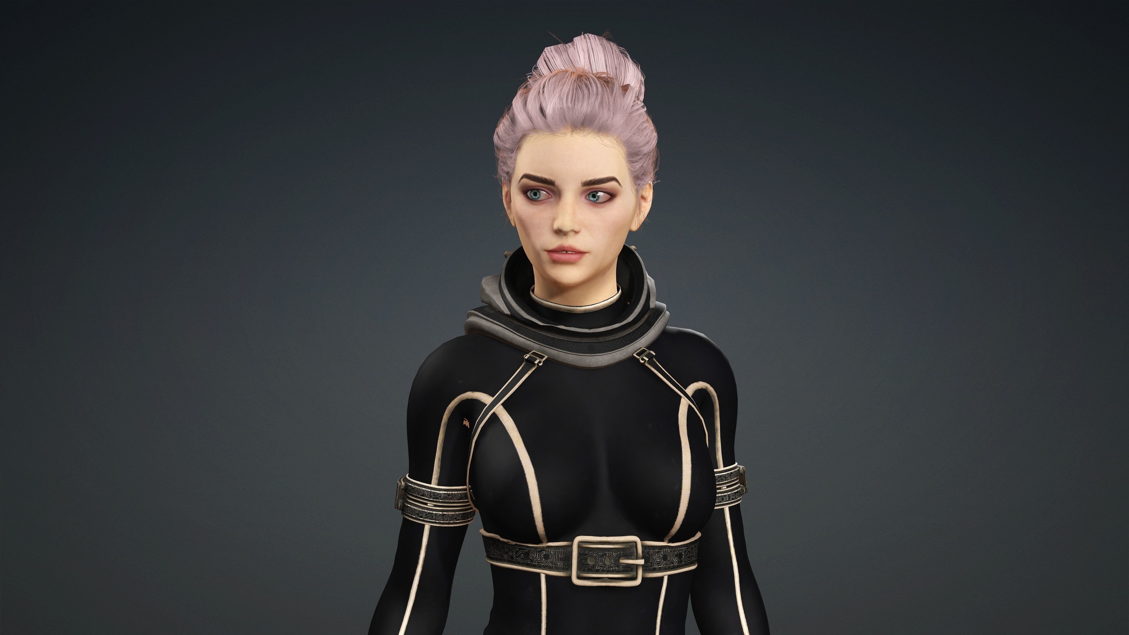 Sexy Character - Fully Rigged 3D model Low-poly 3D model_1