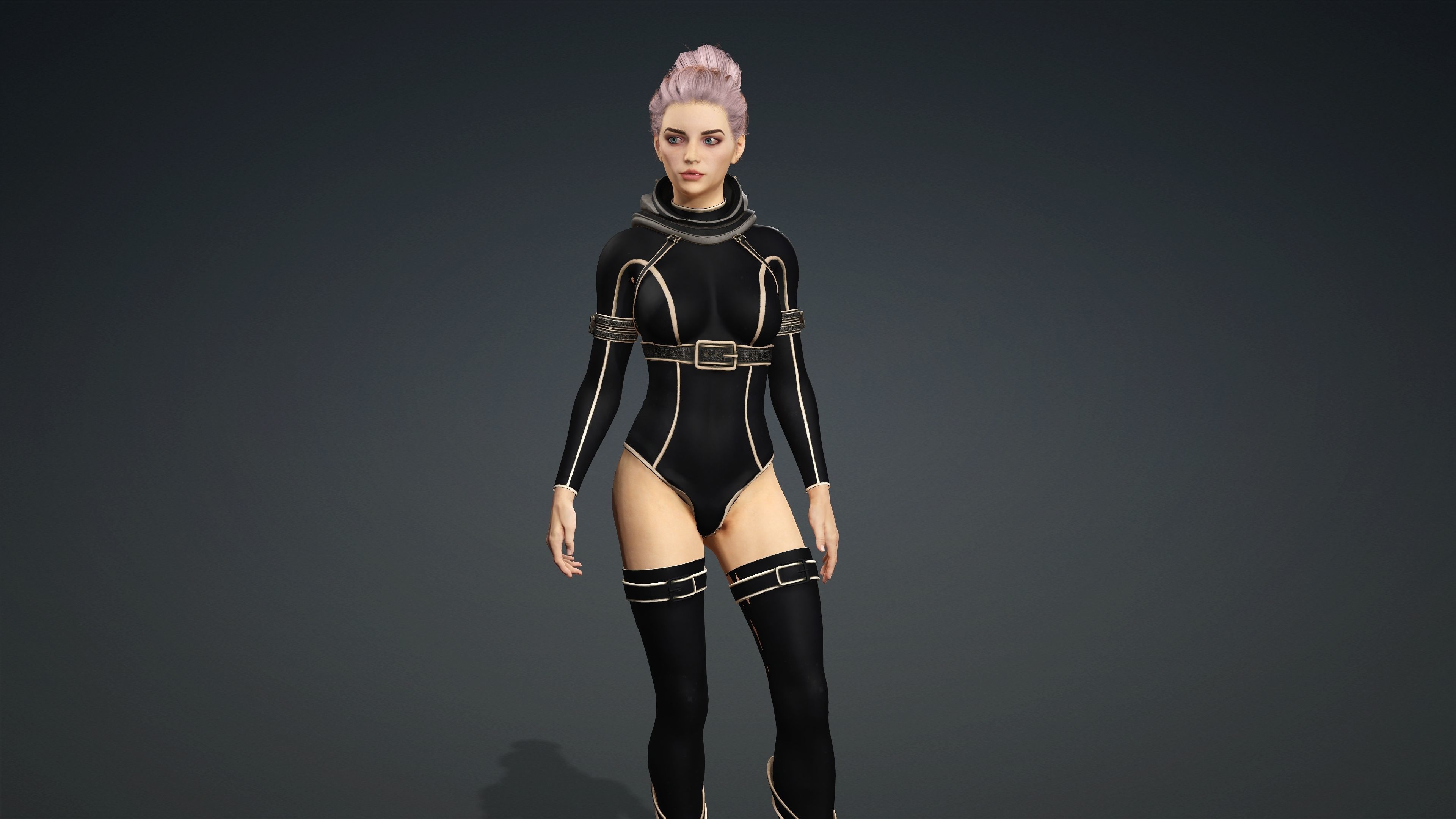 Sexy Character - Fully Rigged 3D model Low-poly 3D model_3