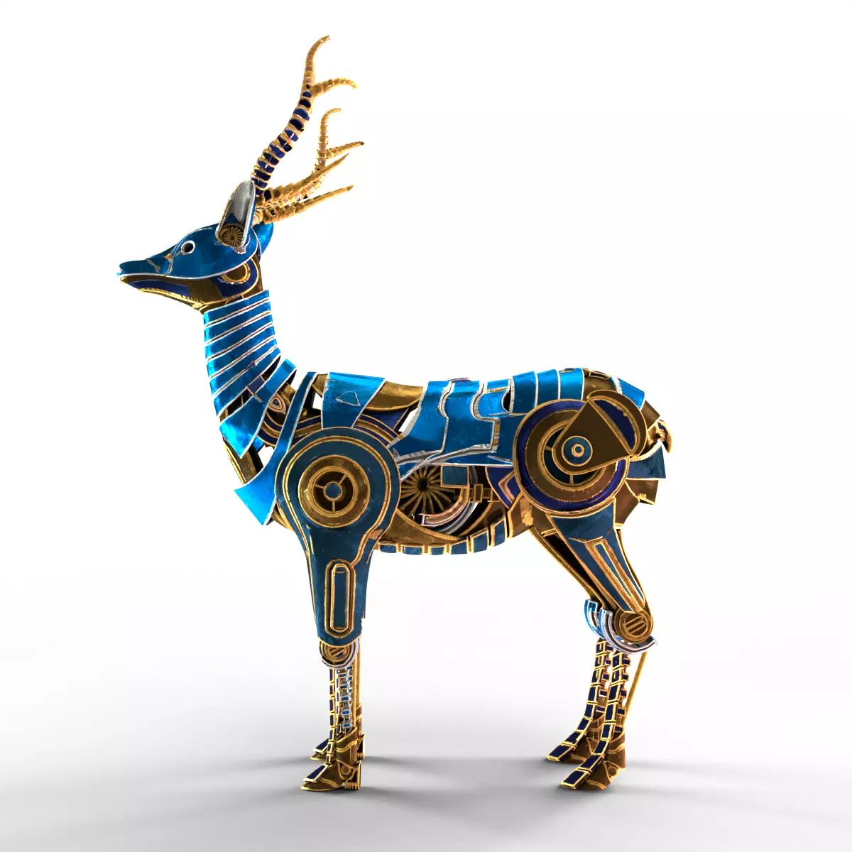 Deer stemapunk 3D model_0
