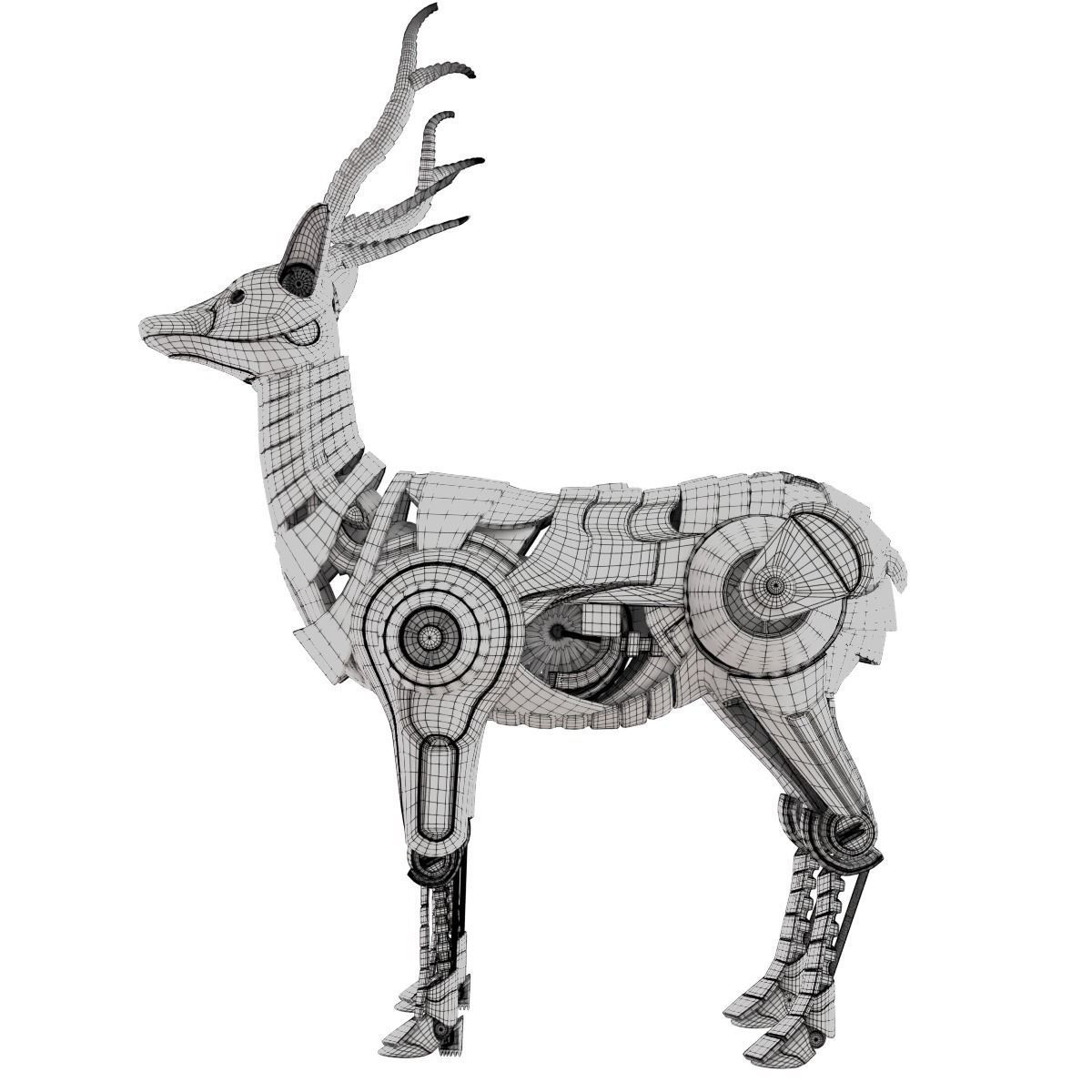 Deer stemapunk 3D model_3