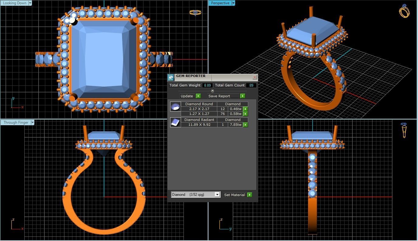 Emerald Ring 3D print model_1