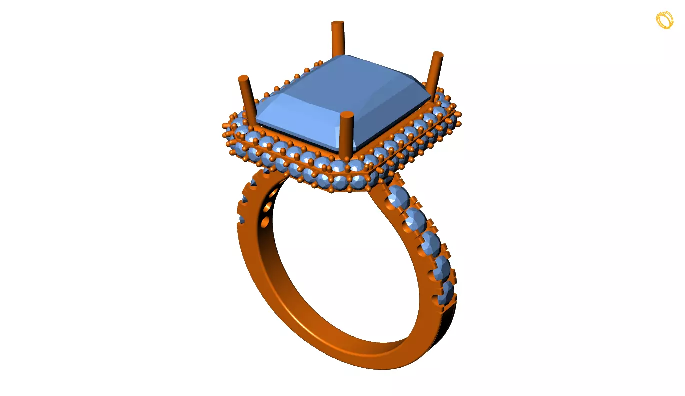 Emerald Ring 3D print model_0