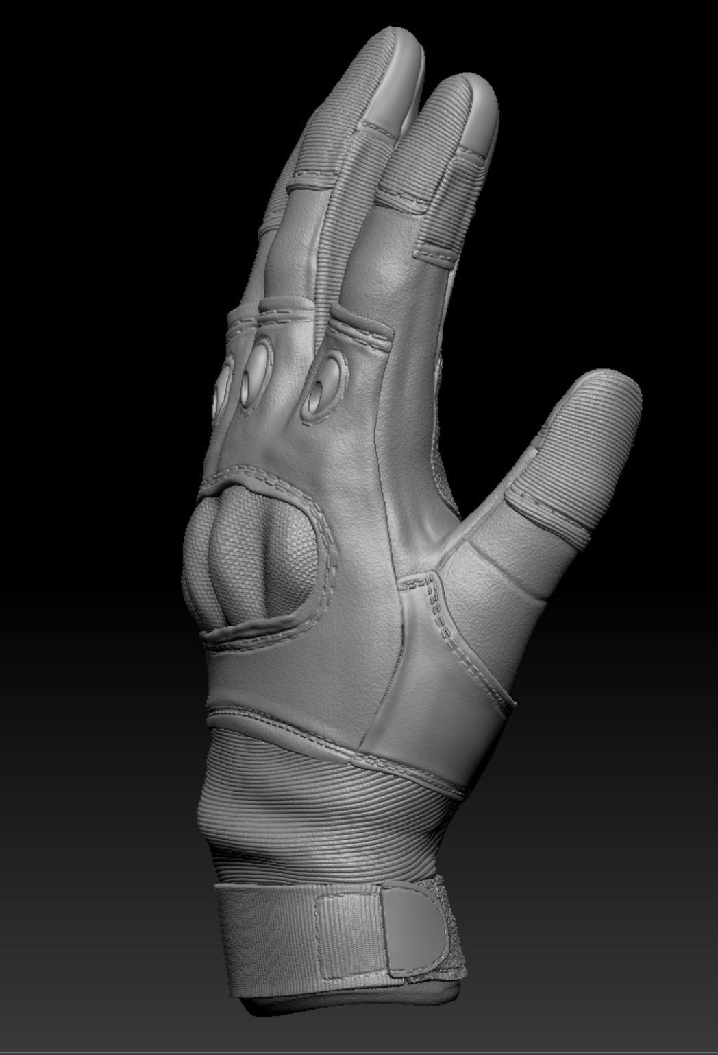 Tactical gloves hipoly  3D print model_2