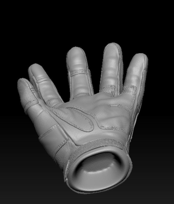 Tactical gloves hipoly  3D print model_1