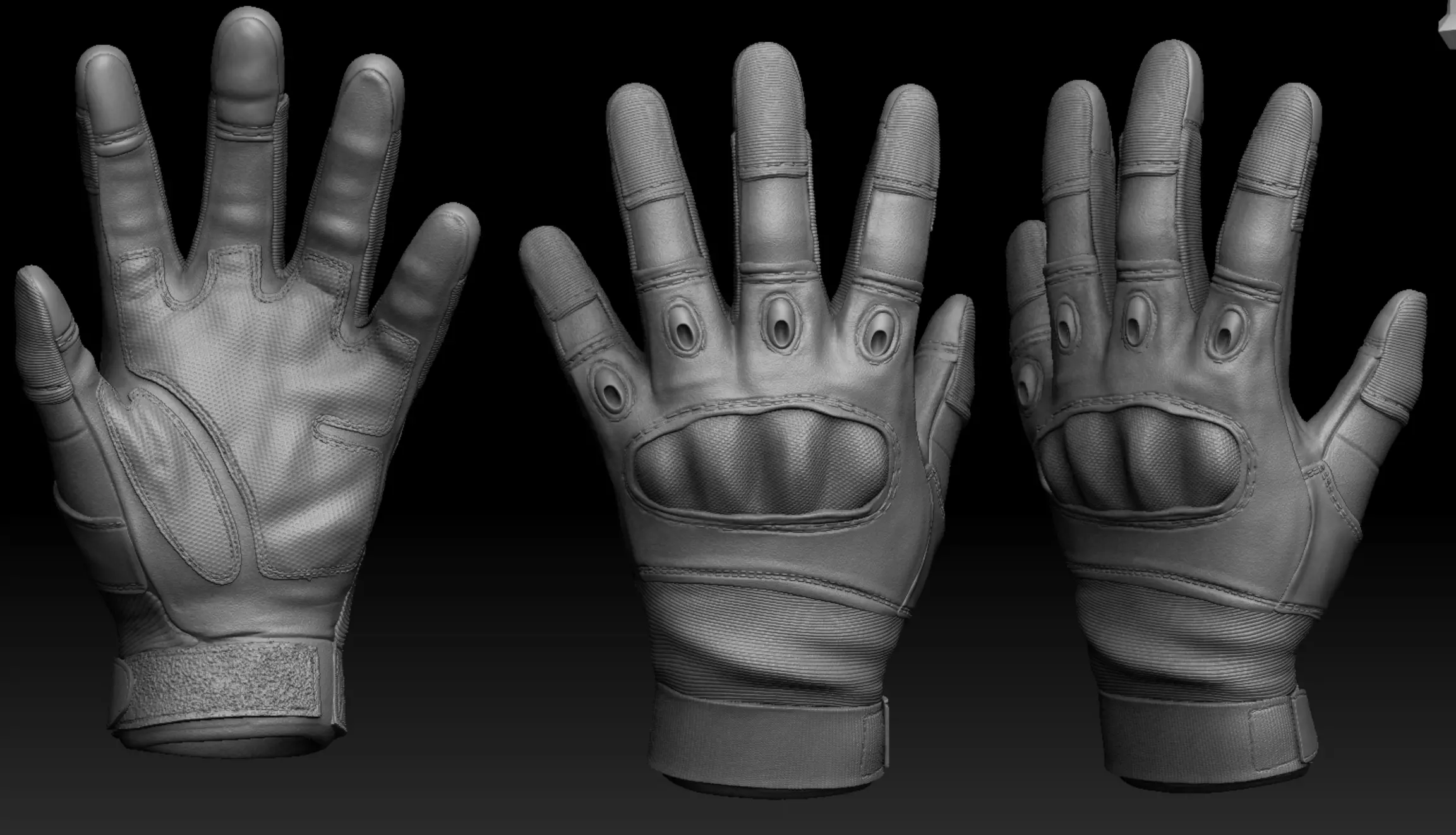 Tactical gloves hipoly  3D print model_0