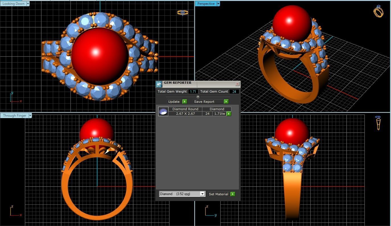 Pearl Ring 3D print model_1