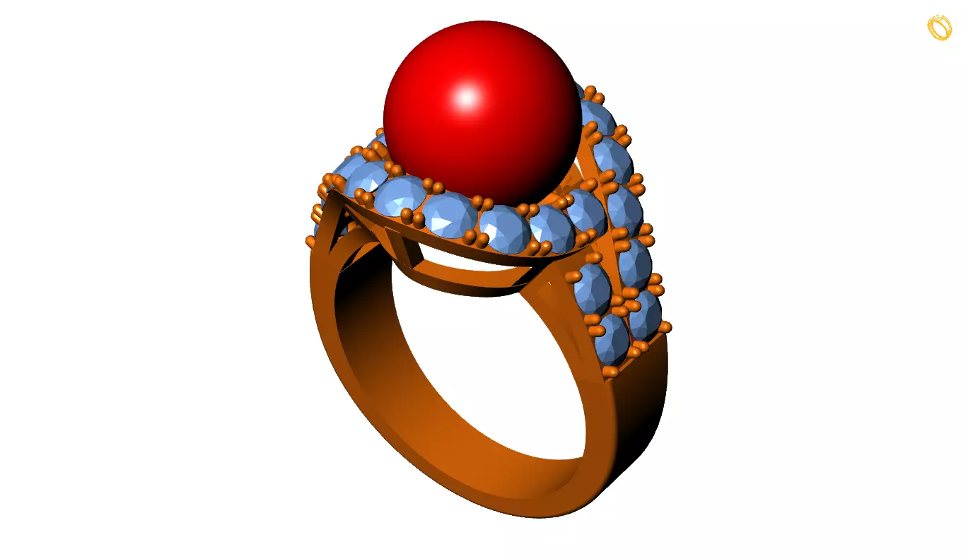 Pearl Ring 3D print model_0