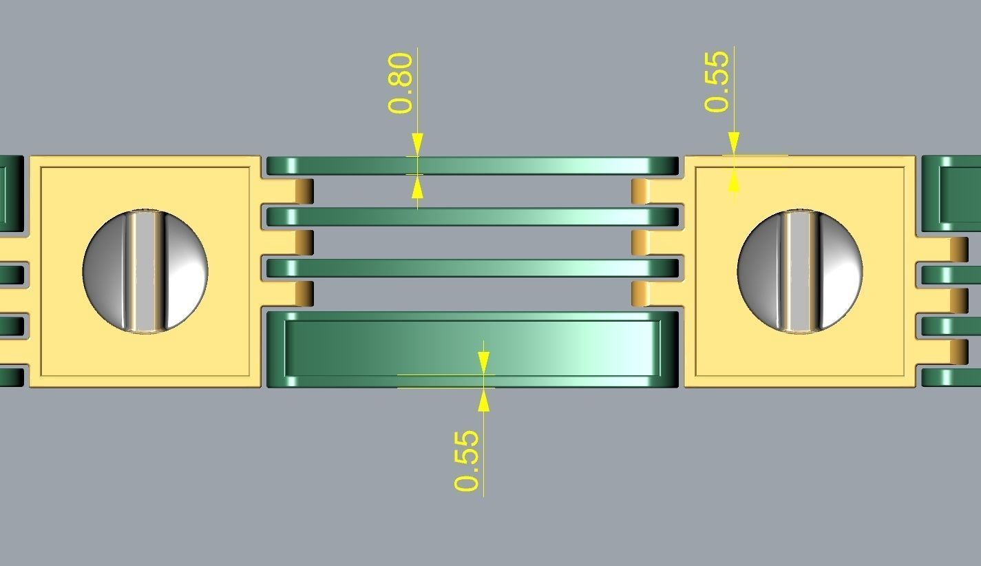 Screws Links Bracelet with clasp box  3D print model_17