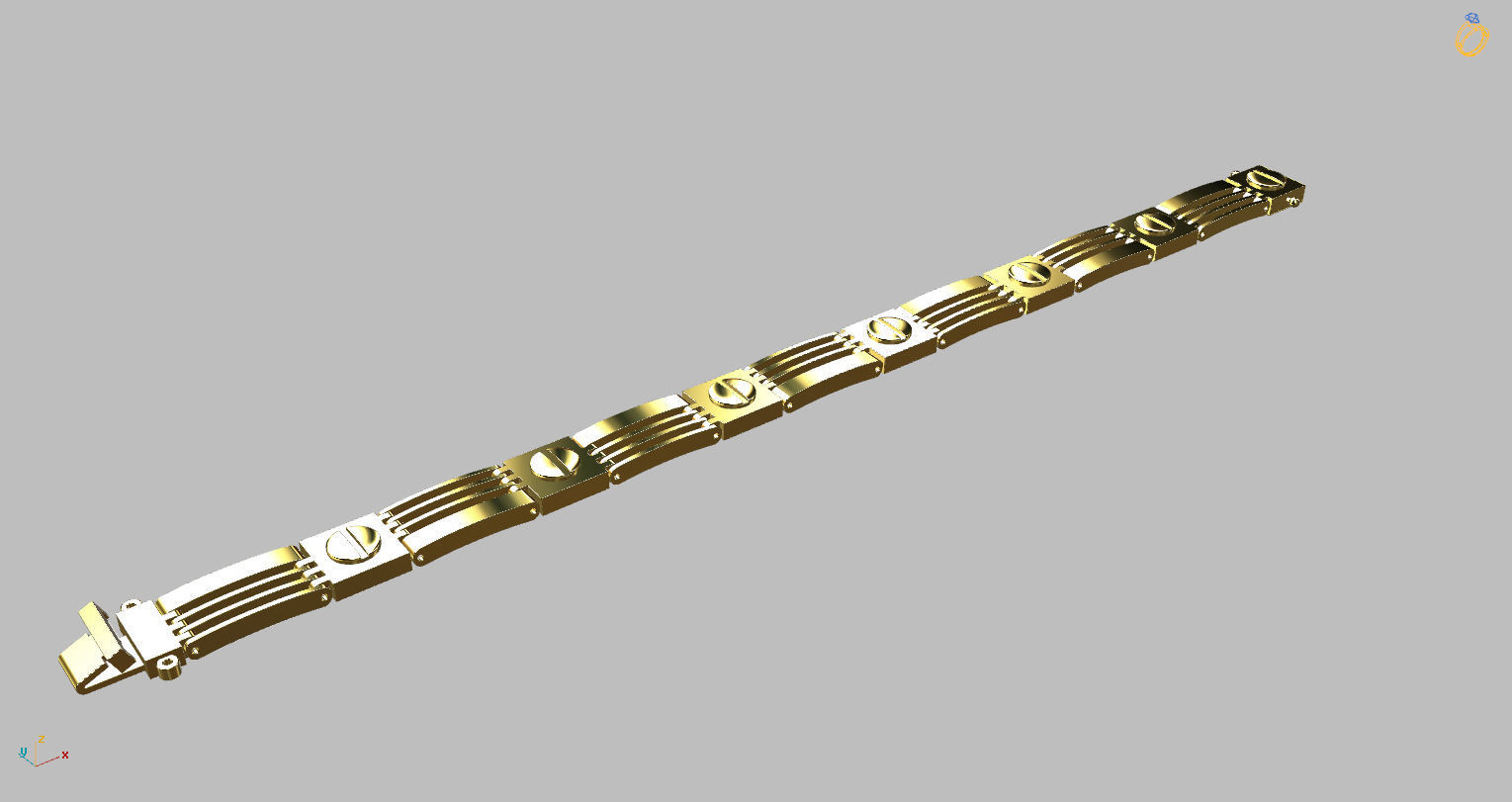 Screws Links Bracelet with clasp box  3D print model_3