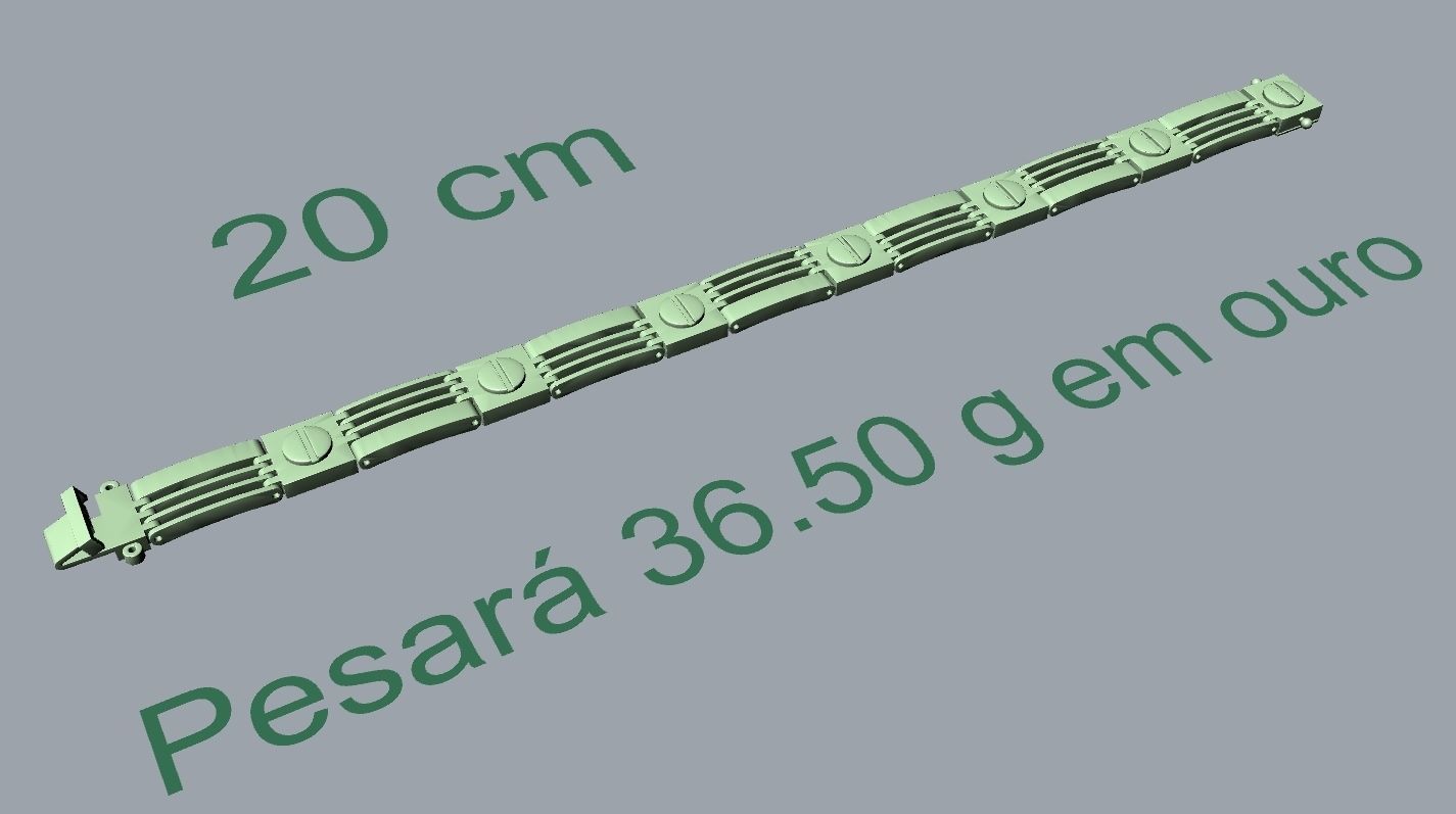 Screws Links Bracelet with clasp box  3D print model_23