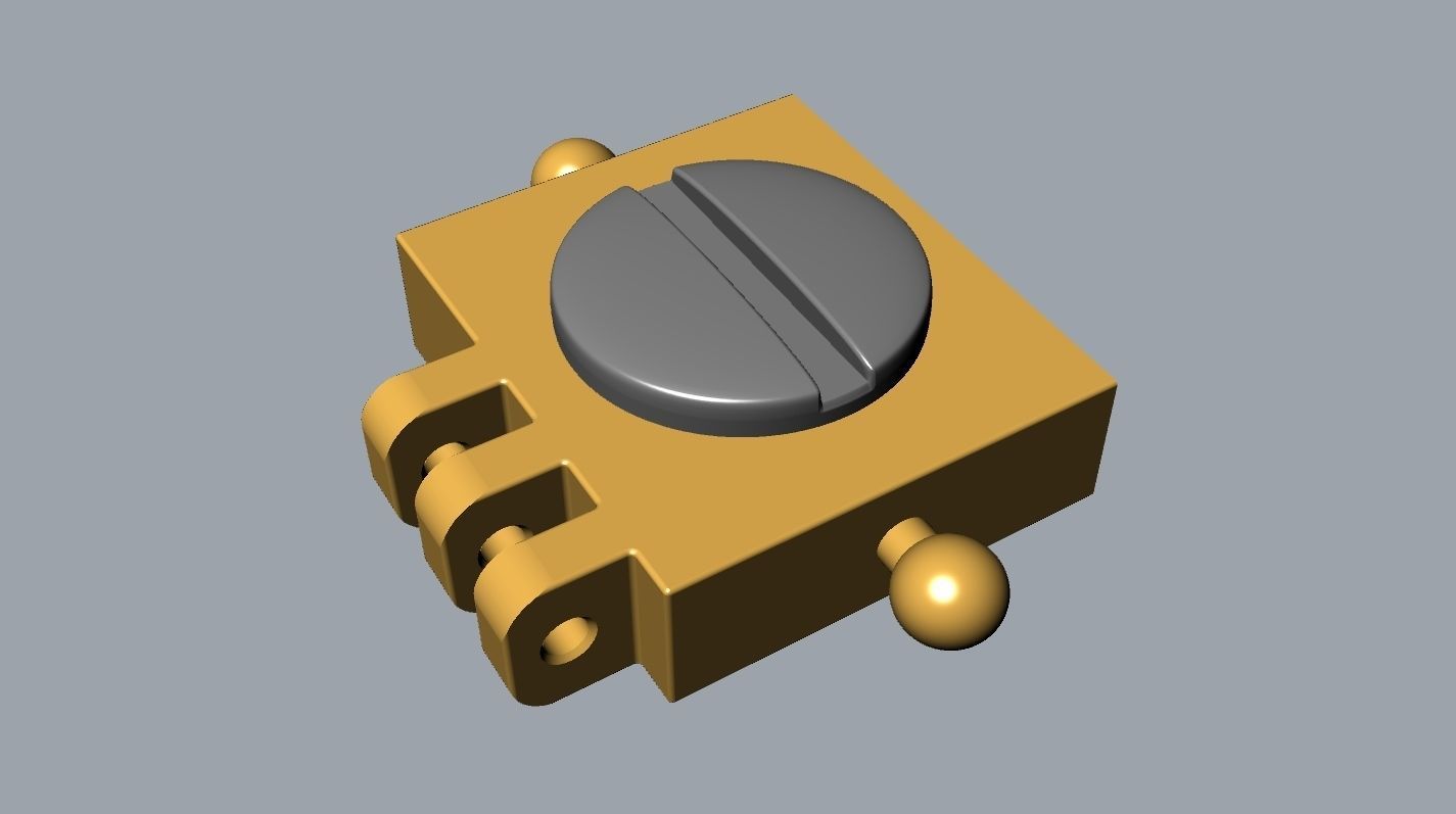 Screws Links Bracelet with clasp box  3D print model_8