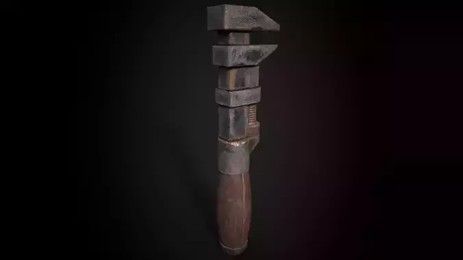 Antique Wrench - Prop Breakdown - Game Ready PBR 3D Model 