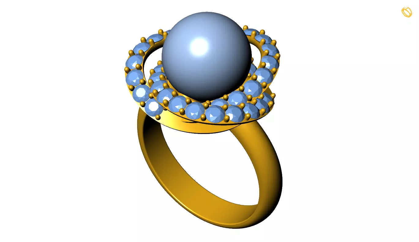 Pearl Ring 3D print model