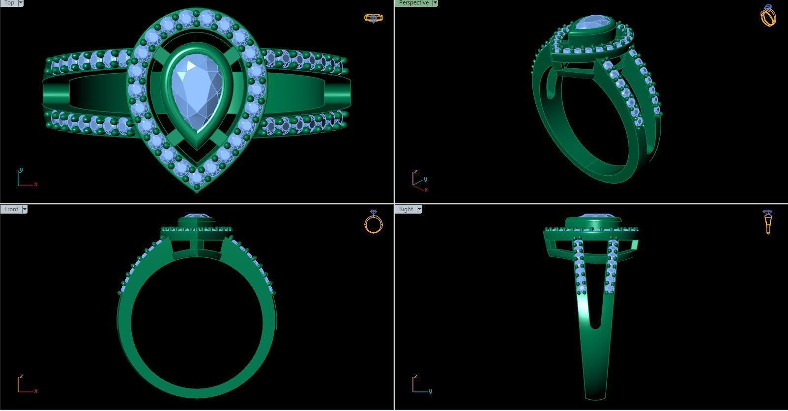 Pear Ring 3D print model_6