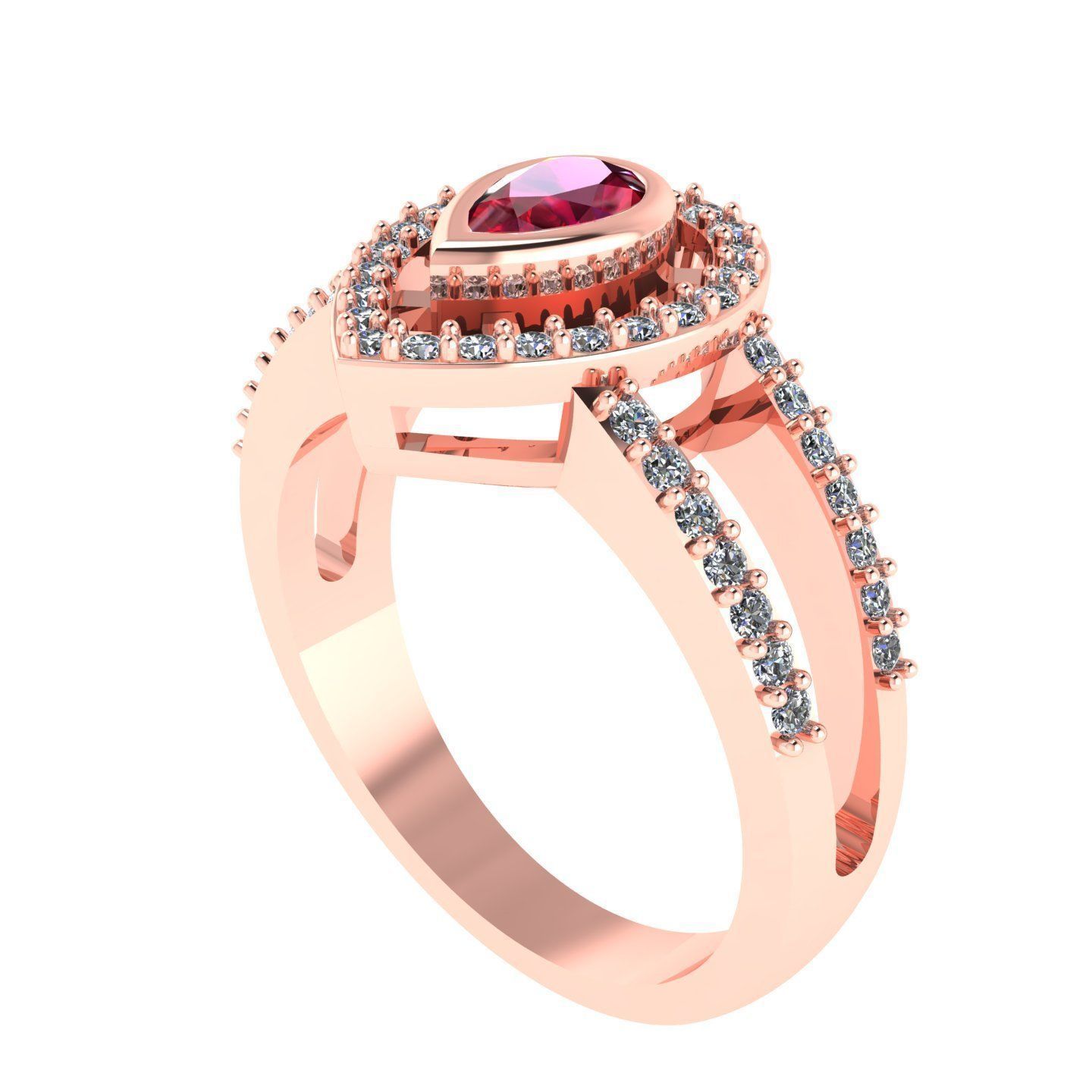 Pear Ring 3D print model_4