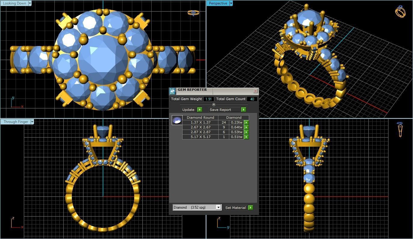 Diamond Ring 3D print model_1