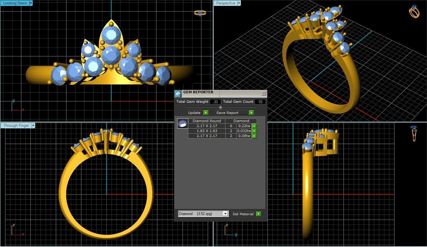 Crown Ring 3D print model_1