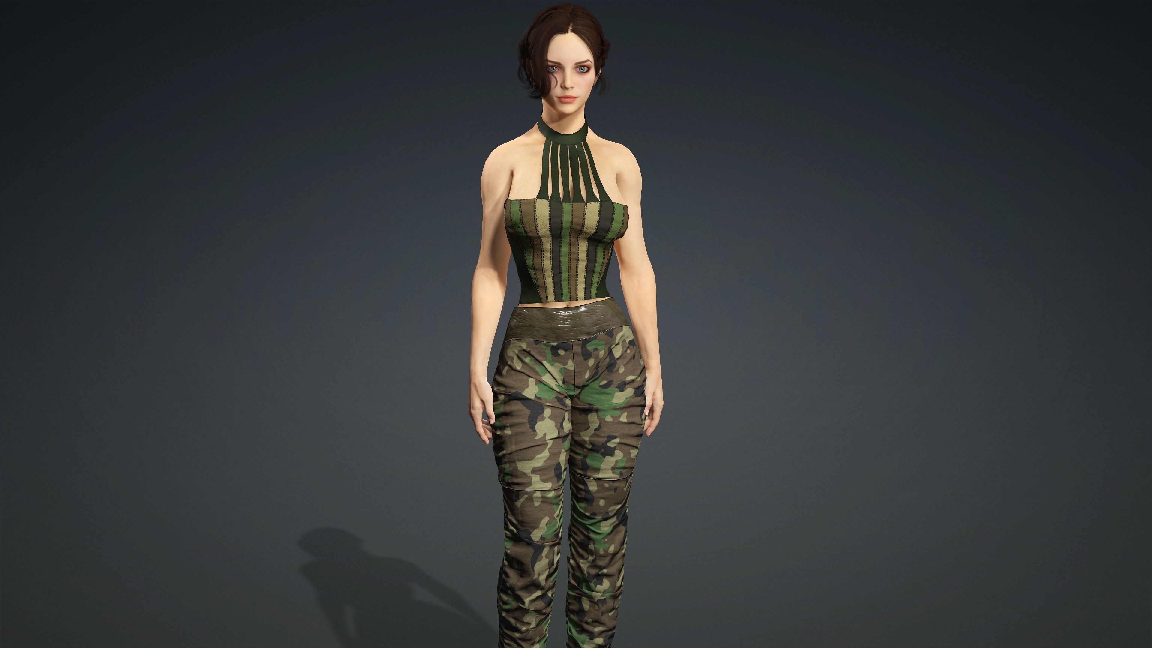 Sexy Character - Fully Rigged 3D model Low-poly 3D model_5