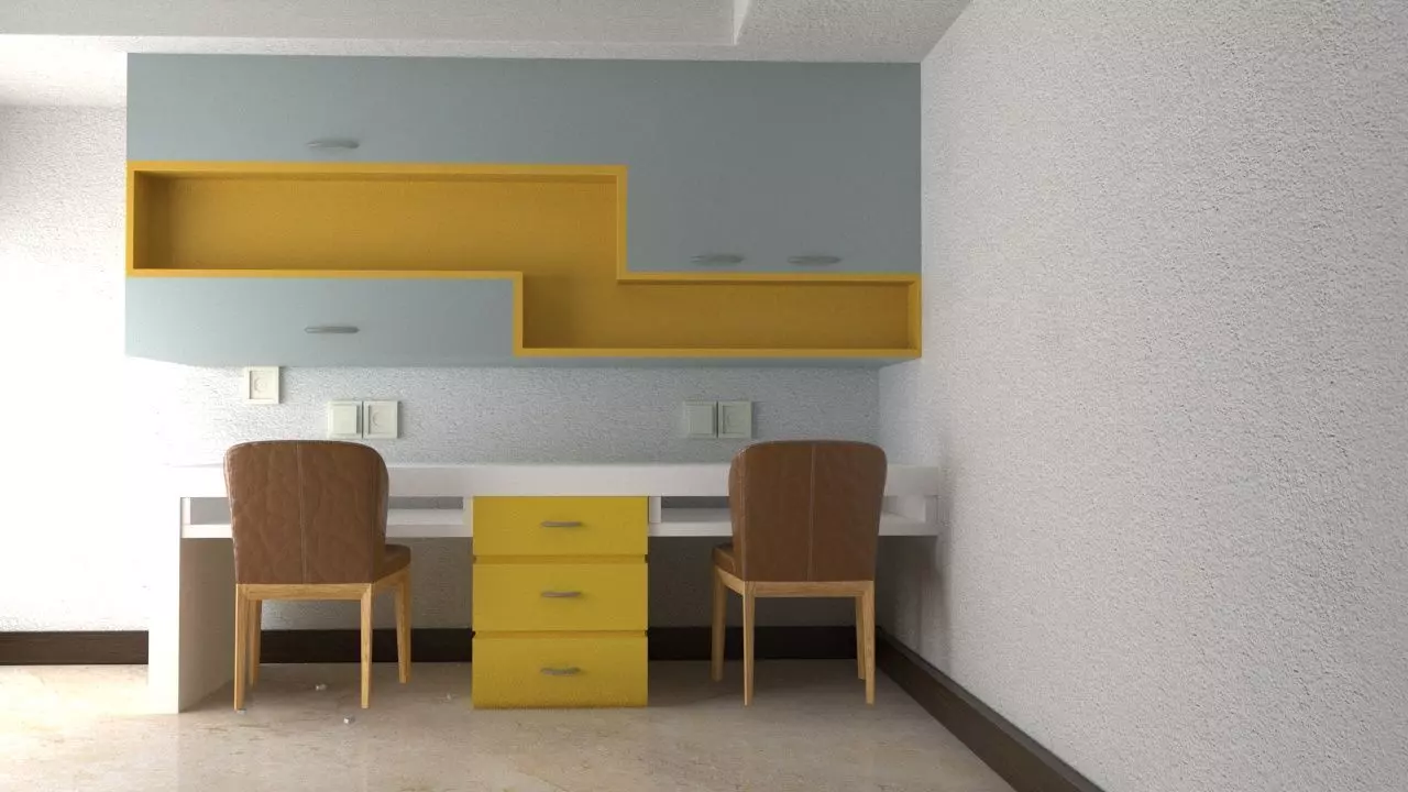 Room with two chairs  3D model_0